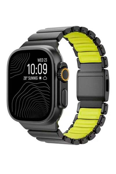 VitalTech Replacement stainless steel silicone band for Apple Watch, black an...