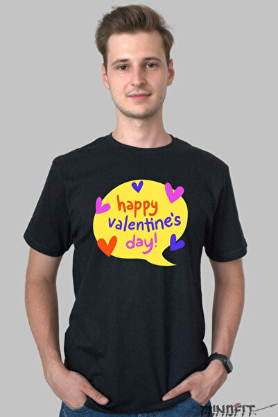 GILDAN Ημέρα του Αγίου Βαλεντίνου Χρόνια Πολλά Μπλουζάκι με Πολύχρωμες Καρδιέ...