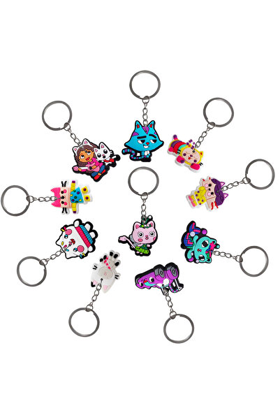 Choice ١٠ قطع من سلاسل المفاتيح المتنوعة، زينة حفلات أعياد ميلاد بيوت الدمى م...