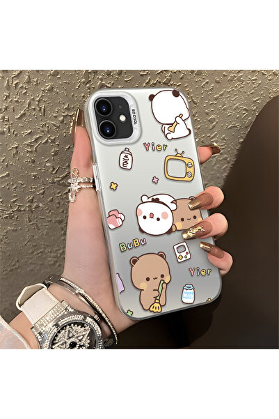 Hontinga حافظة سيليكون رفيعة مقاومة للصدمات بنمط الباندا متوافقة مع هاتف iPho...