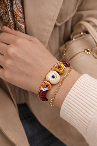 Handmade Bohem Murano Cam Şans Bilekliği