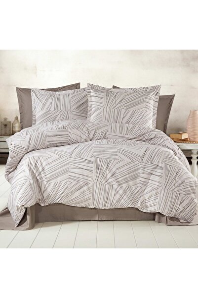 Pucioasa Double bed linen made of 100% satin cotton, 4 pieces, Geometric lines