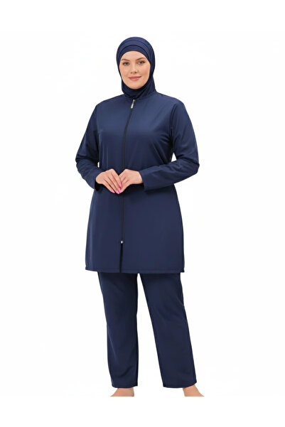 BAE MODEST Women's Mid Length Full Sleeves Solid Color Plus Size Burkini Isla...