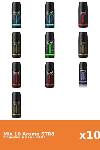 str8 Set 10 Mix STR8: 3x Înainte, 1x FR34K, 1x Joc, 3x Cod Roșu, 2x Ritm Wild