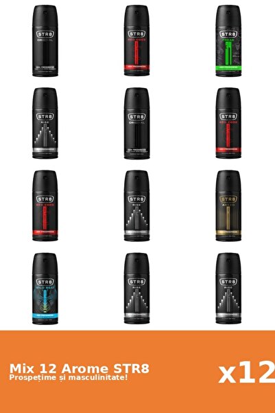 str8 Set 12 Mix STR8: 1x Ahead, 1x FR34K, 2x Original, 3x Red Code, 4x Rise, ...