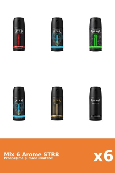 str8 Set 6 Mix STR8: 1x Ahead, 1x FR34K, 1x Original, 1x Red Code, 2x Wild Beat