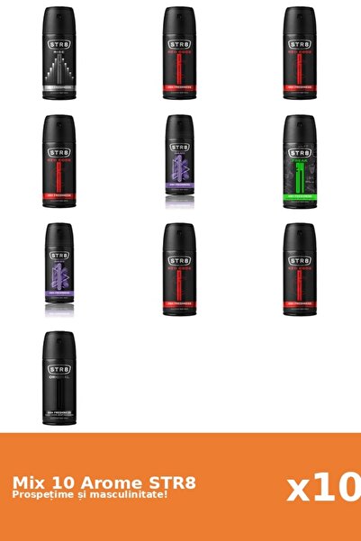 str8 Set 10 Mix STR8: 1x FR34K, 2x Joc, 1x Original, 5x Cod Roșu, 1x Rise