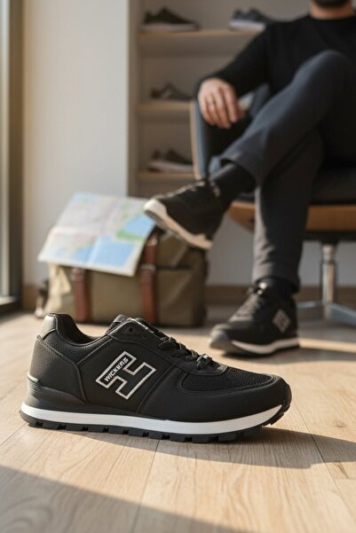 enoch Enoch Men's H Logo Serrated Sole Retro Style Casual Sports Shoes Sneaker