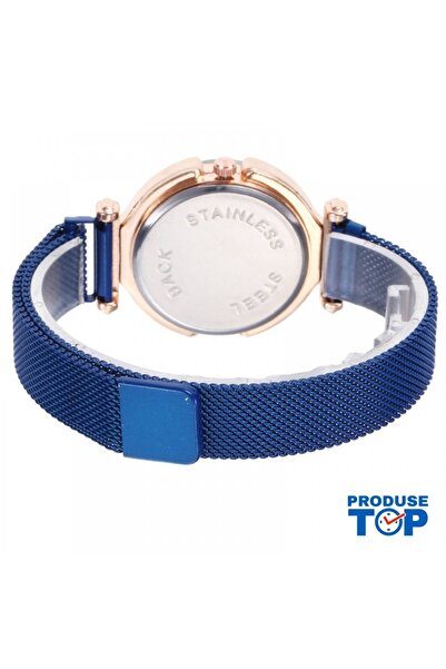 RINNADY Ceas de damă albastru cu brățară magnetică QUARTZ CDQZ012