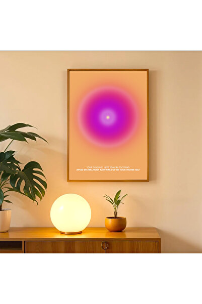 kokorodeco dekorasyon Focus Poster – Turuncu & Pembe Aura | Konsantrasyon Duv...
