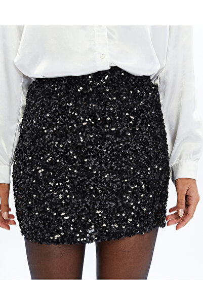 AVVER Women's Mini Sequined Skirt with Shorts