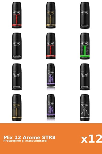 str8 Set 12 Mix STR8: 2x Înainte, 1x FR34K, 2x Joc, 4x Original, 2x Cod Roșu,...