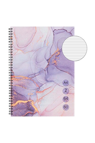 OEM Caiet A4 Roz Marble cu Spirala & 2 Subiecte - 64F