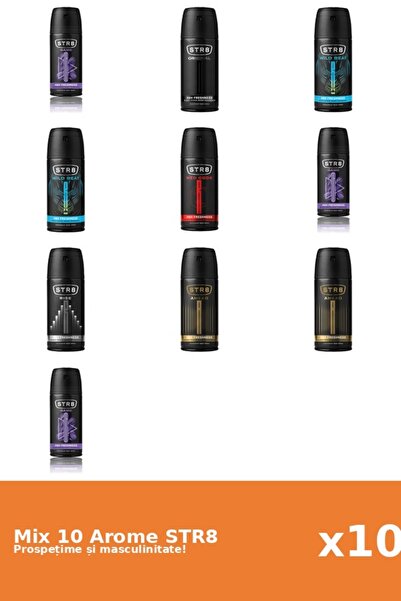 str8 Set 10 Mix STR8: 2x Înainte, 3x Joc, 1x Original, 1x Cod Roșu, 1x Ascens...