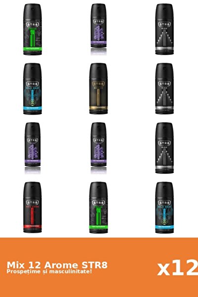 str8 Set 12 Mix STR8: 1x Înainte, 2x FR34K, 3x Joc, 1x Cod Roșu, 3x Ascensiun...