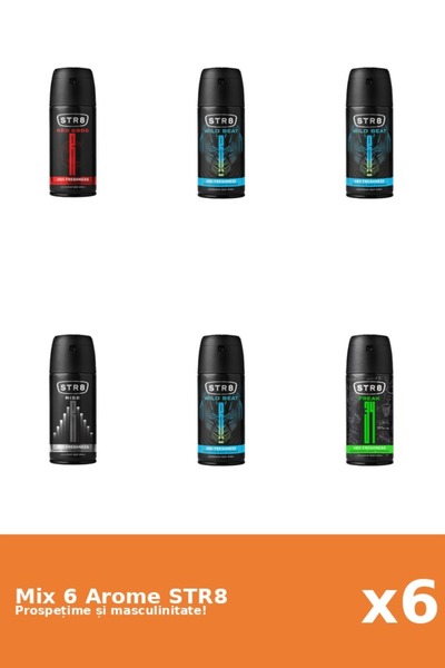 str8 Set 6 Mix STR8: 1x FR34K, 1x Red Code, 1x Rise, 3x Wild Beat