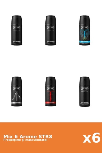 str8 Set 6 Mix STR8: 3x Original, 1x Red Code, 1x Rise, 1x Wild Beat