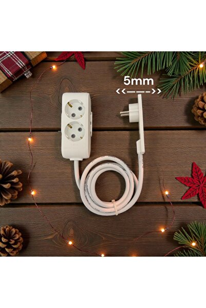 Noki ORVİ prime Dar Alanlara Özel 2’li (1.5m) Uzatma Kablosu – 5 mm Ultra İnc...