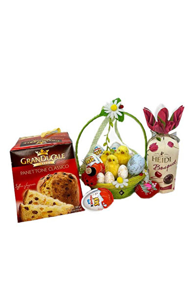 velve Pachet HappyEaster, cosulet, Panettone, Kinder Joy si Heidi, Galben