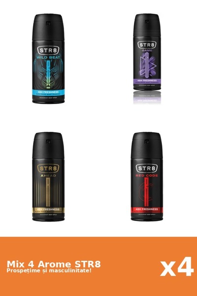 str8 Set 4 Mix STR8: 1x Ahead, 1x Game, 1x Red Code, 1x Wild Beat