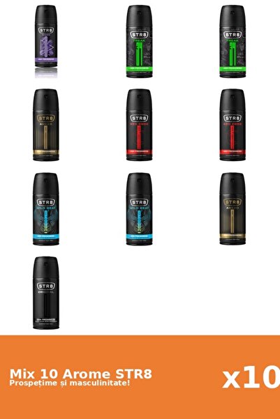 str8 Set 10 Mix STR8: 2x Ahead, 2x FR34K, 1x Game, 1x Original, 2x Red Code, ...
