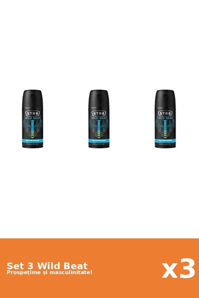 str8 Set 3 Deodorant Spray Wild Beat, 150 ml