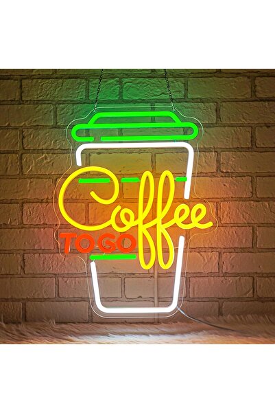 Slasa Coffee To Go Neon Sign – LED Coffee Cup Wall Light 29x37 cm