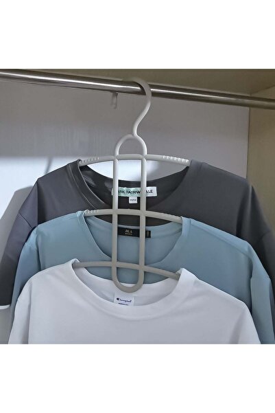 OEM Plastic Hanger with 3 Spaces Gray 34x36x1cm - 2pcs