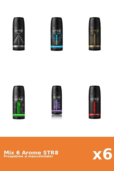 str8 Setul 6 Mix STR8: 1x Înainte, 1x FR34K, 1x Joc, 1x Cod Roșu, 1x Ascensiu...
