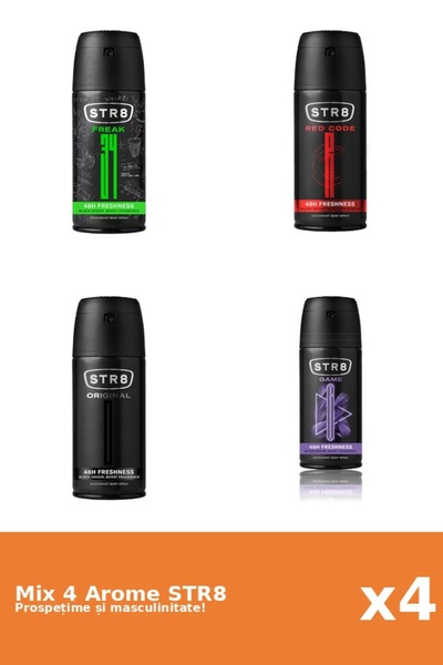 str8 Set 4 Mix STR8: 1x FR34K, 1x Game, 1x Original, 1x Red Code