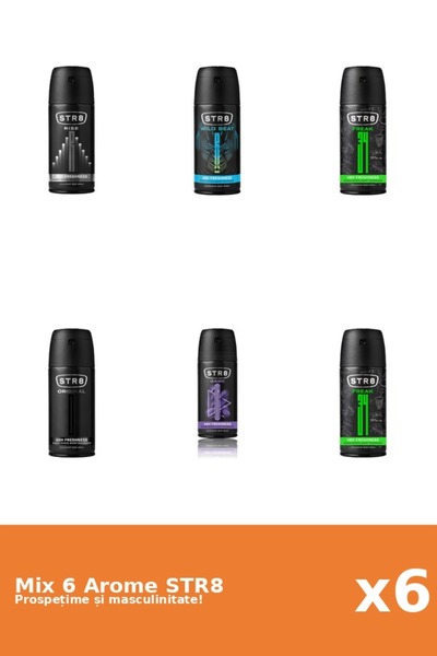 str8 Set 6 Mix STR8: 2x FR34K, 1x Game, 1x Original, 1x Rise, 1x Wild Beat