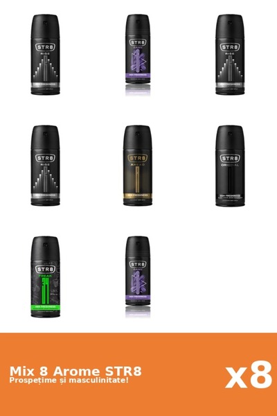 str8 Set 8 Mix STR8: 1x Ahead, 1x FR34K, 2x Game, 1x Original, 3x Rise