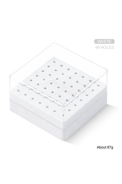 Choice علبة تخزين شفافة بيضاء بـ 49 ثقبًا وعلبة تخزين شفافة فارغة لعرض رؤوس م...