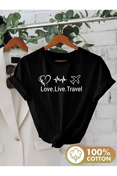 EYMORA Love Travel Pure Printed Short Sleeve T-Shirt