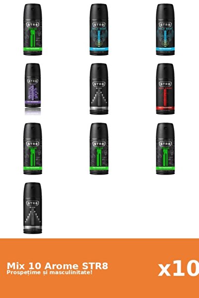 str8 Set 10 Mix STR8: 4x FR34K, 1x Game, 1x Red Code, 2x Rise, 2x Wild Beat