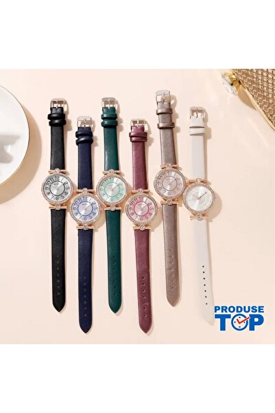 QUARTZ Brown Women's Watch with Eco-Leather Strap + Rhinestone Bracelet CDQZ114