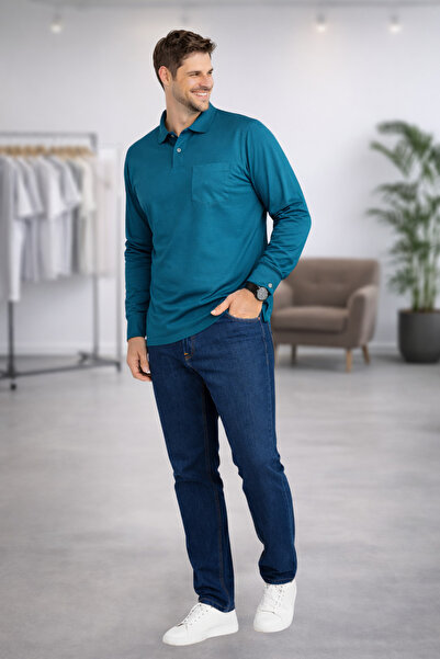 BayBayan Men's Interlock Fabric Basic Casual Shirt Collar Sweater