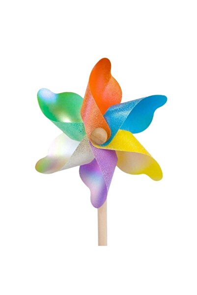 OEM Morisca de Vant Colorata cu Betisor din Lemn 30cm