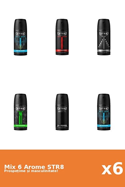 str8 Set 6 Mix STR8: 1x FR34K, 1x Original, 1x Red Code, 1x Rise, 2x Wild Beat