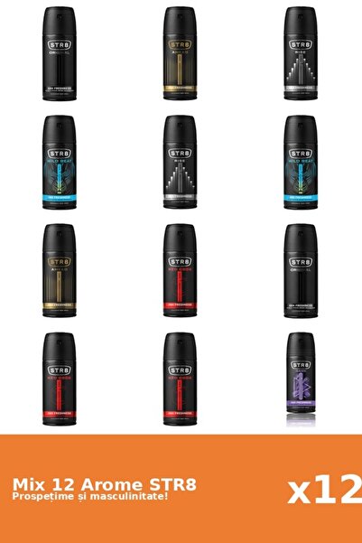 str8 Set 12 Mix STR8: 2x Înainte, 1x Joc, 2x Original, 3x Cod Roșu, 2x Ascens...
