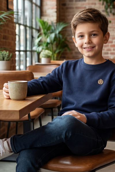 HÇ Hülya Çelik KİDSWEAR 2018 Çocuk Mevsimlik Sweatshirt Bisiklet Yaka Pamuk K...