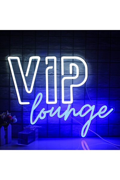 Slasa VIP Lounge LED Neon Sign Blue & White Wall Light 32 x 42 cm