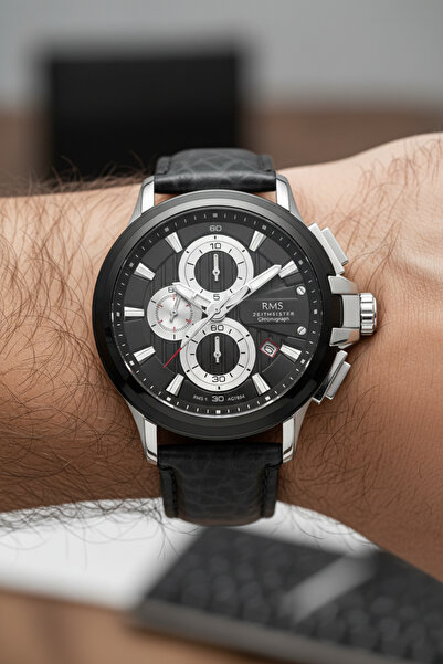 Romanson Siyah Deri Kordon Erkek Kol Saati L-RMS.1.AG1584.03