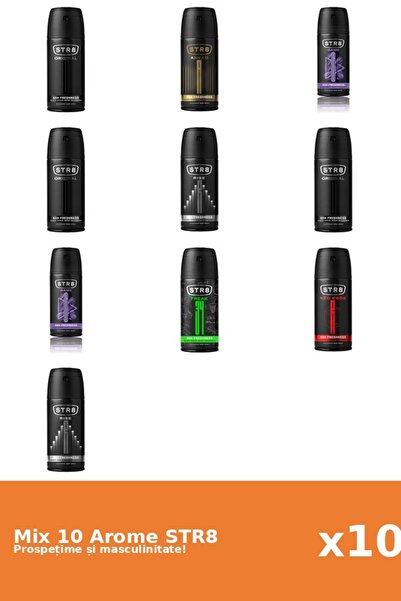 str8 Set 10 Mix STR8: 1x Înainte, 1x FR34K, 2x Joc, 3x Original, 1x Cod Roșu,...