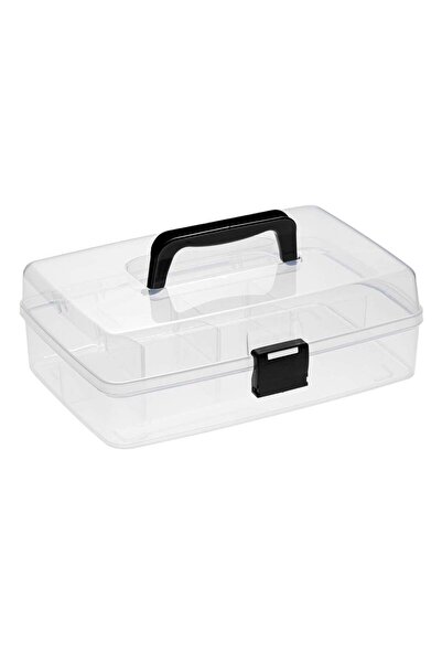 OEM Transparent Plastic Storage Box with Handle 29.5x19.5x8.5cm