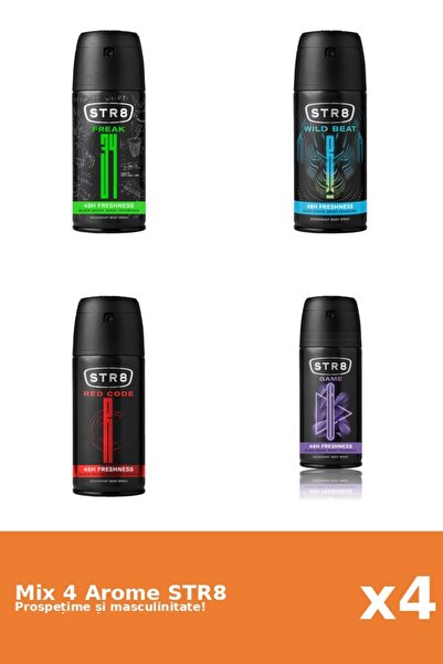 str8 Set 4 Mix STR8: 1x FR34K, 1x Game, 1x Red Code, 1x Wild Beat