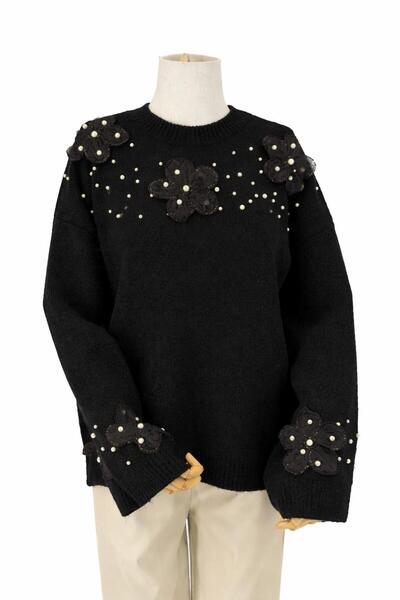JOOQSTORE Floral Patterned Knitwear Sweater
