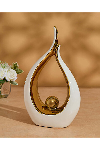 REDTAG لمسة ديكور تجريدية باللونين الذهبي والأبيض