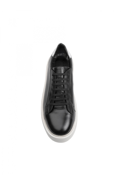 Evanto Shoes Sneakers din piele pentru bărbați Black and White sneakers
