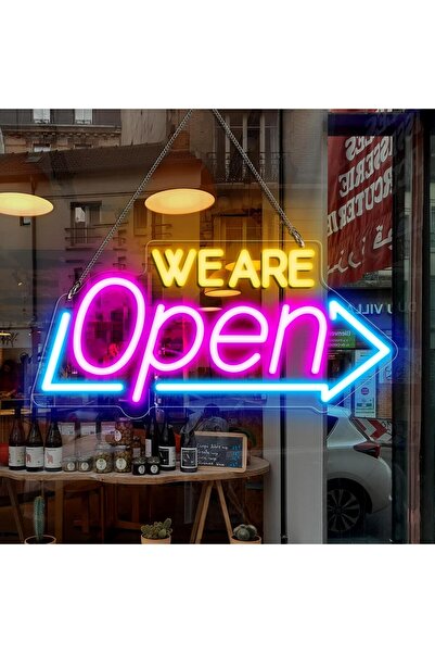 Slasa We Are Open LED Neon Sign 20x41 cm Wall Light for Shop & Restaurant